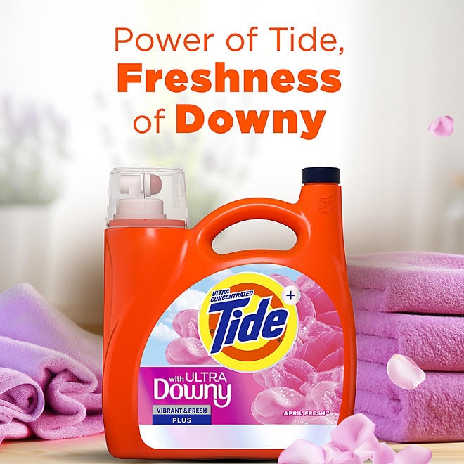 Tide with Ultra Downy Liquid Laundry Detergent, April Fresh Scent, 100 Loads, 128 fl oz - Image 4