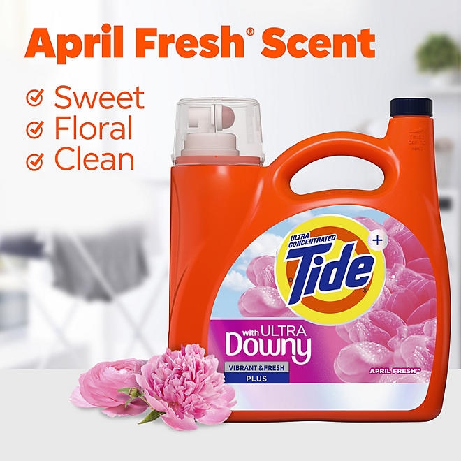 Tide with Ultra Downy Liquid Laundry Detergent, April Fresh Scent, 100 Loads, 128 fl oz - Image 7