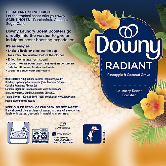 Downy Infusions Radiant In-Wash Scent Booster Beads, Pineapple & Coconut Grove, 28.3 oz - Image 3