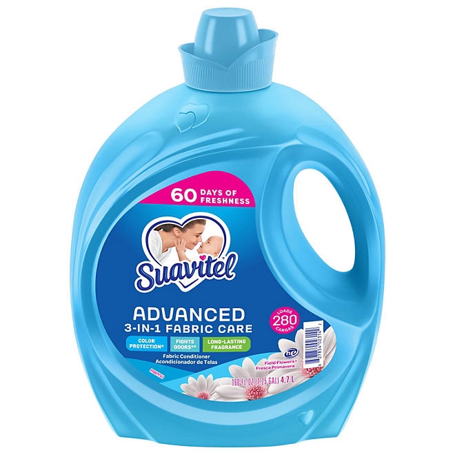 Suavitel Advanced Liquid Fabric Softener, Field Flowers, 280 loads, 160 fl. oz. - Image 2