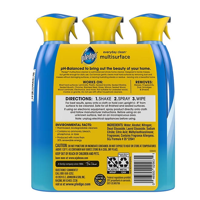 Pledge Multisurface Cleaner, Rainshower, 3 ct., 29 oz. - Image 3