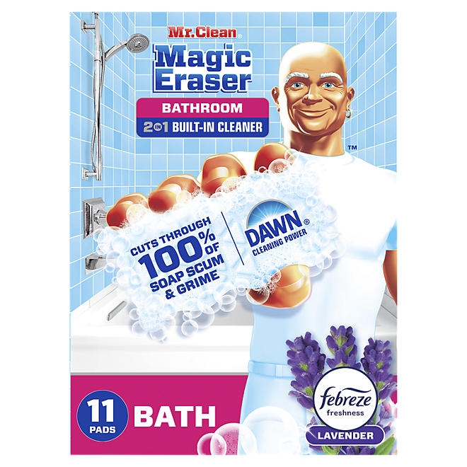 Mr. Clean Magic Eraser 2-in-1 Bathroom Cleaner Sponge, Lavender, 11 ct. - Image 2
