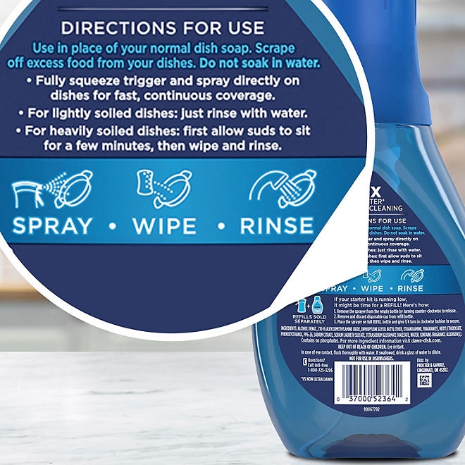 Dawn Platinum Powerwash Dish Soap Spray, Fresh Scent, 4 refills, 64 fl. oz. - Image 3