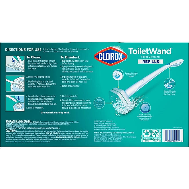 Clorox ToiletWand Toilet Cleaning Kit, Rainforest Rush, 1 ToiletWand Handle + 36 Refills - Image 3