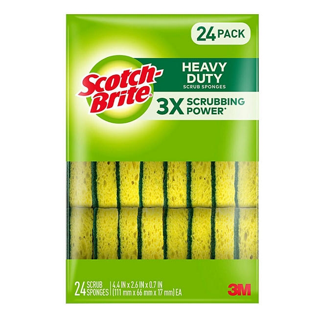 Scotch-Brite Heavy Duty Scrub Sponges, Individually Wrapped 24 ct. - Image 2