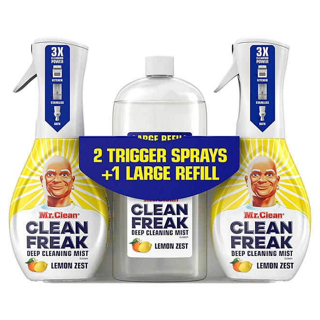 Mr. Clean Clean Freak Multi-Surface Cleaner, Lemon Zest, 2 trigger sprays + refill - Image 2