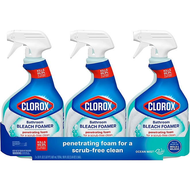 Clorox Bathroom Bleach Foamer, Ocean Mist, 3 ct., 90 fl. oz. - Image 2