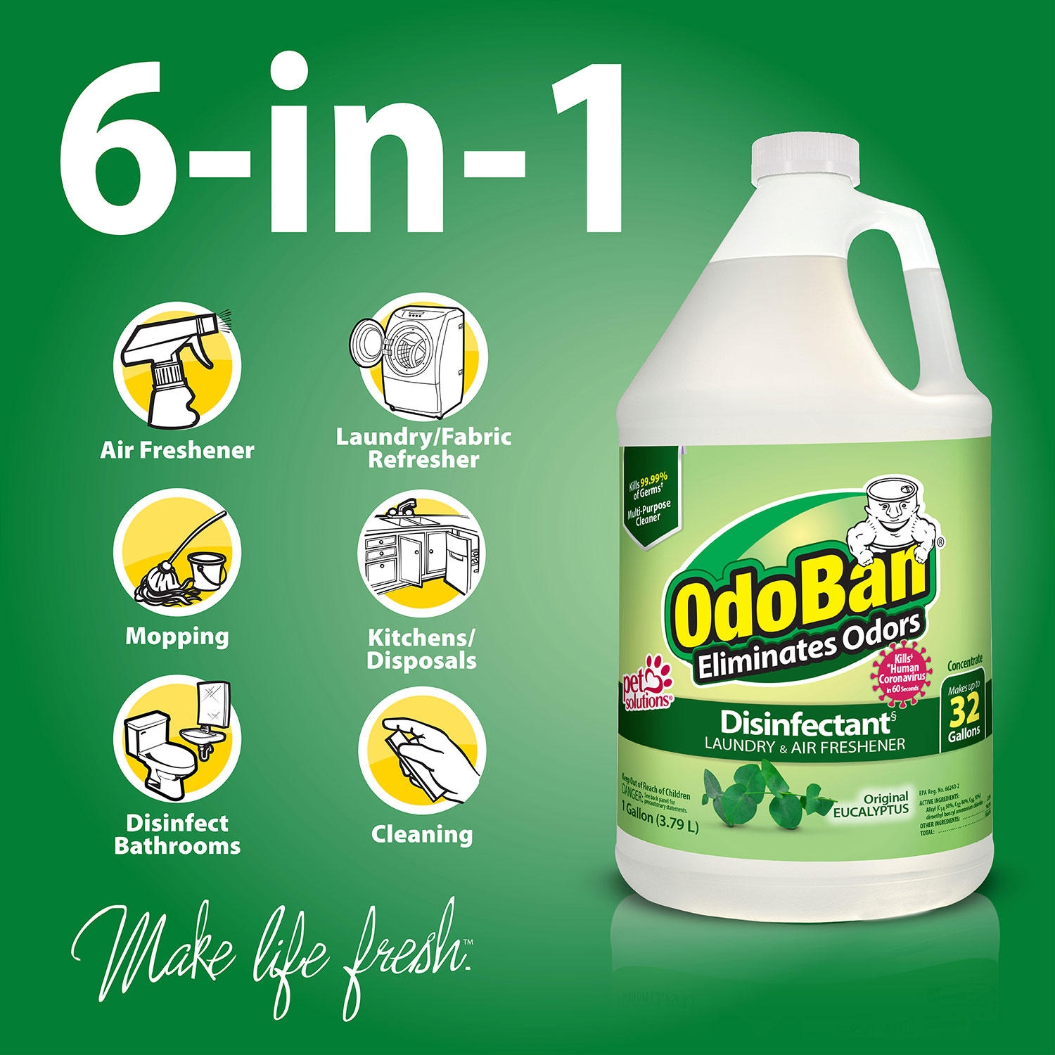 OdoBan Odor Eliminator and Disinfectant Concentrate, 4 pk., Choose Scent - Image 4