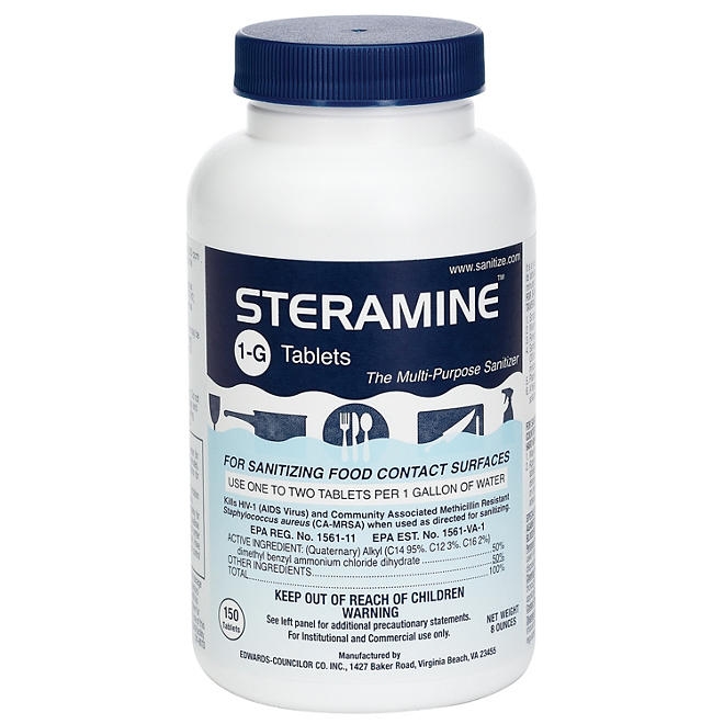 Steramine 1-G Tablets Multi-Purpose Sanitizer (150 tablets) - Image 2