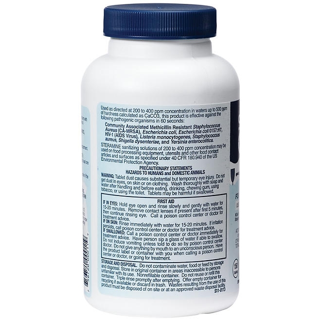 Steramine 1-G Tablets Multi-Purpose Sanitizer (150 tablets) - Image 3