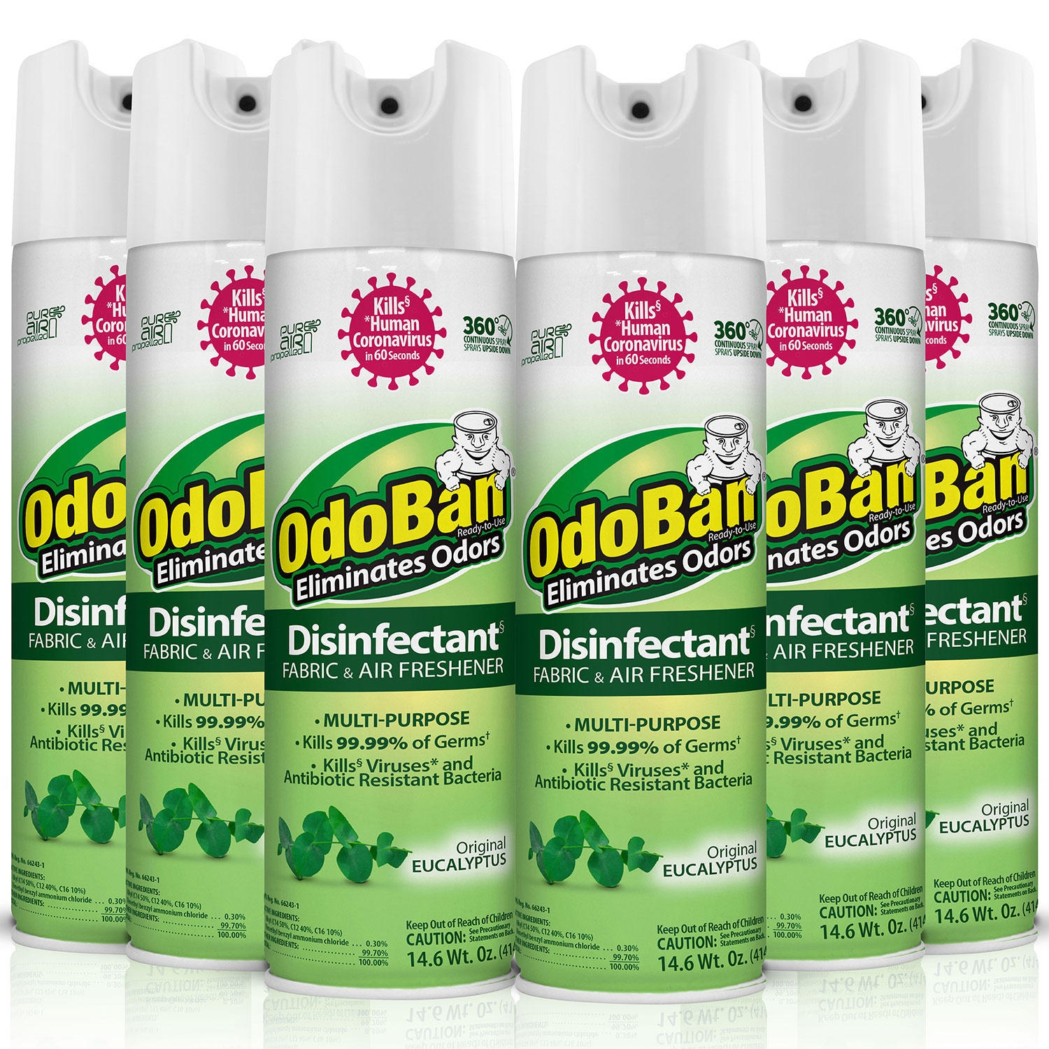 OdoBan Disinfectant Spray, 14.6 oz./can, 6 pk., Choose Scent - Image 2