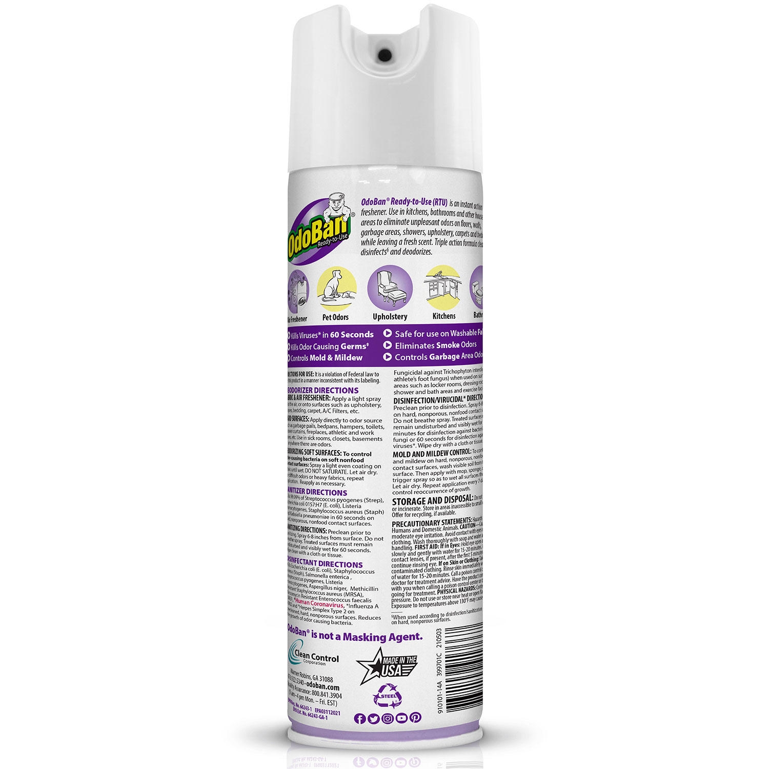 OdoBan Disinfectant Spray, 14.6 oz./can, 6 pk., Choose Scent - Image 7