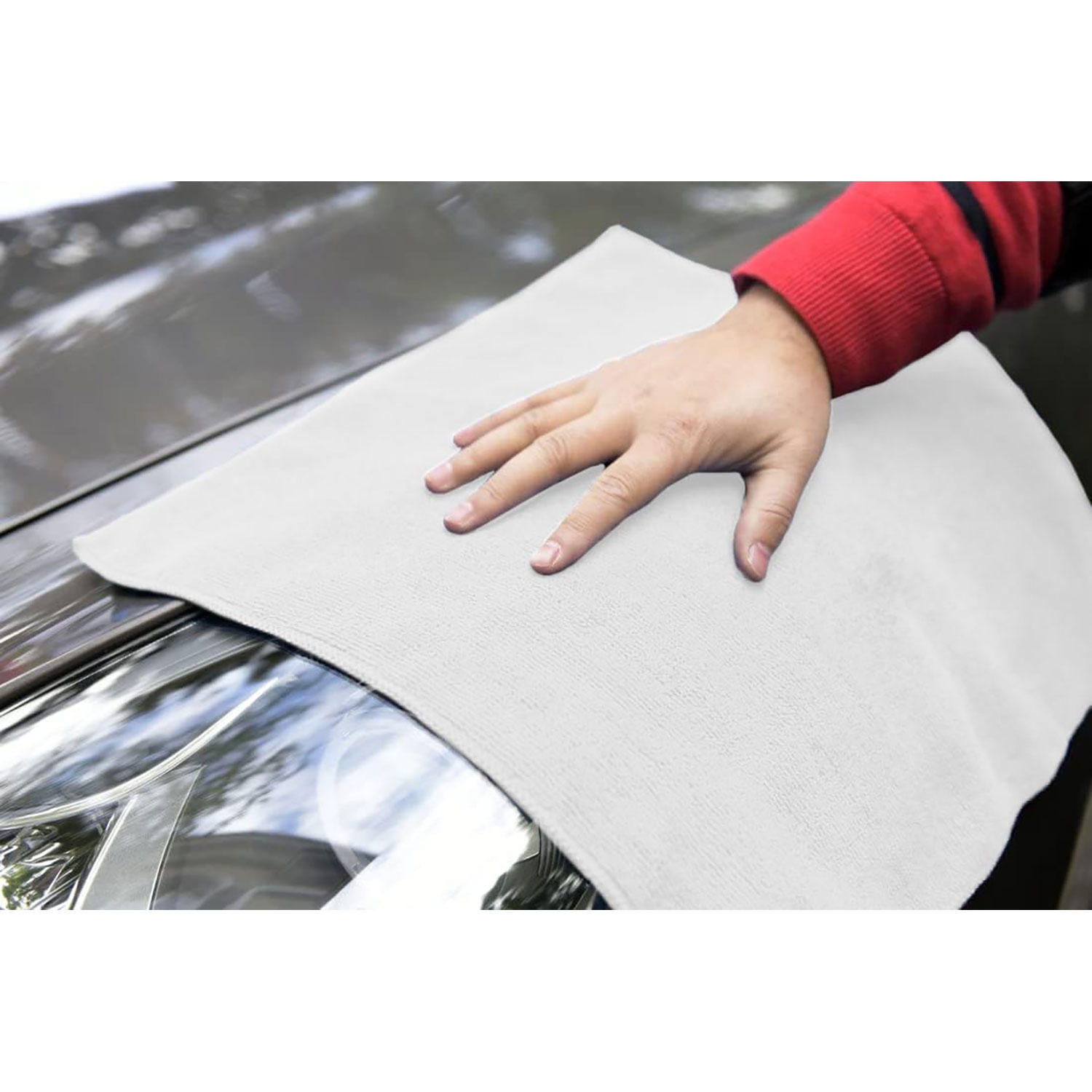 Hometex Microfiber Detail Towels, White 15" x 18" - Image 2