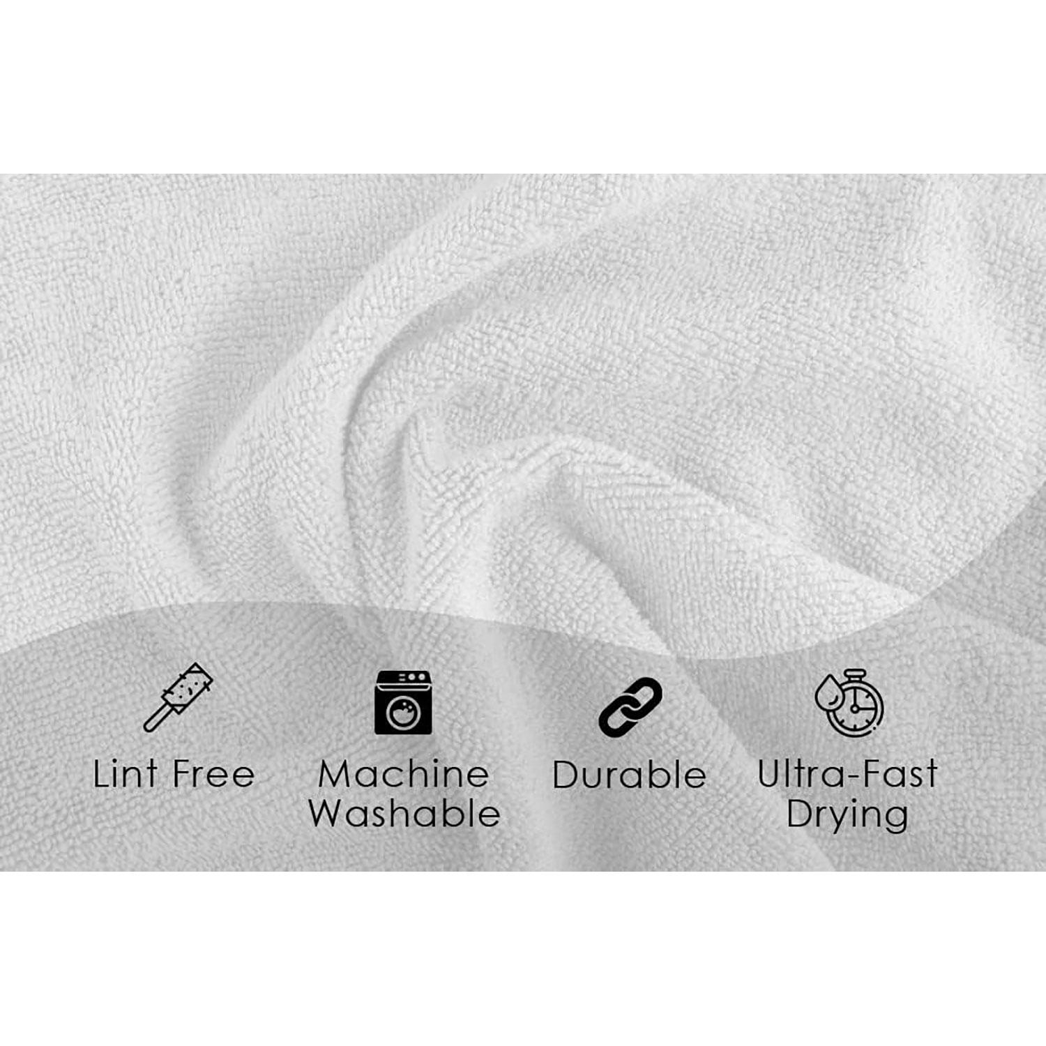 Hometex Microfiber Detail Towels, White 15" x 18" - Image 4