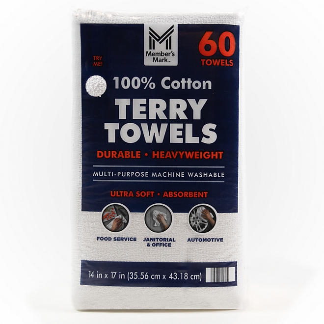 Member's Mark 100% Cotton Terry Towels, 14" x 17", 60 ct. - Image 2