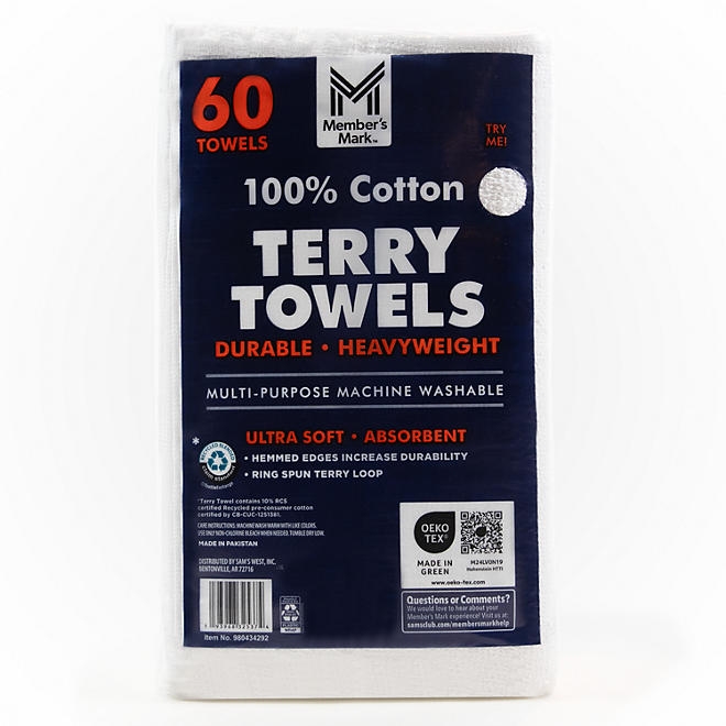 Member's Mark 100% Cotton Terry Towels, 14" x 17", 60 ct. - Image 9