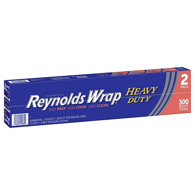 Reynolds Wrap Heavy Duty 18" Aluminum Foil, 300 sq. ft., 2 pk. - Image 2