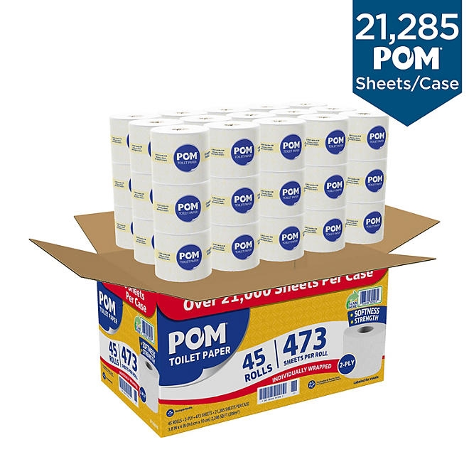 POM 2-Ply Toilet Paper 45 rolls, 473 sheets/roll - Image 3