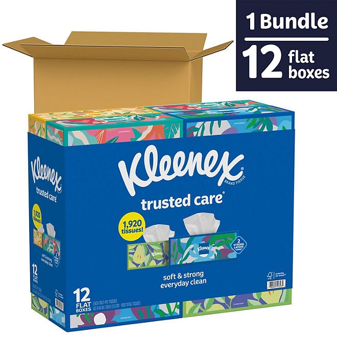 Kleenex Trusted Care 2-ply Facial Tissues 12 boxes, 160 tissues/box - Image 3