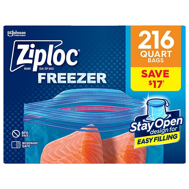 Ziploc Seal Top Quart Freezer Bags, 216 ct. - Image 2