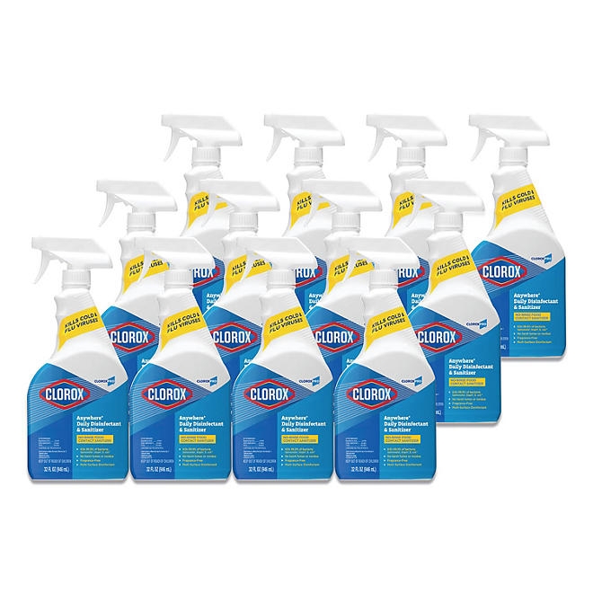 Clorox Anywhere Daily Disinfectant & Sanitizing Spray 32 fl. oz., 12 ct. - Image 2