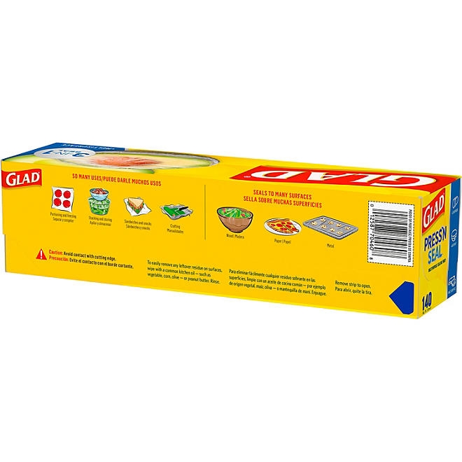 Glad Press'n Seal Plastic Food Wrap 140 sq. ft./roll, 2 rolls - Image 7
