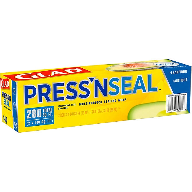 Glad Press'n Seal Plastic Food Wrap 140 sq. ft./roll, 2 rolls - Image 8