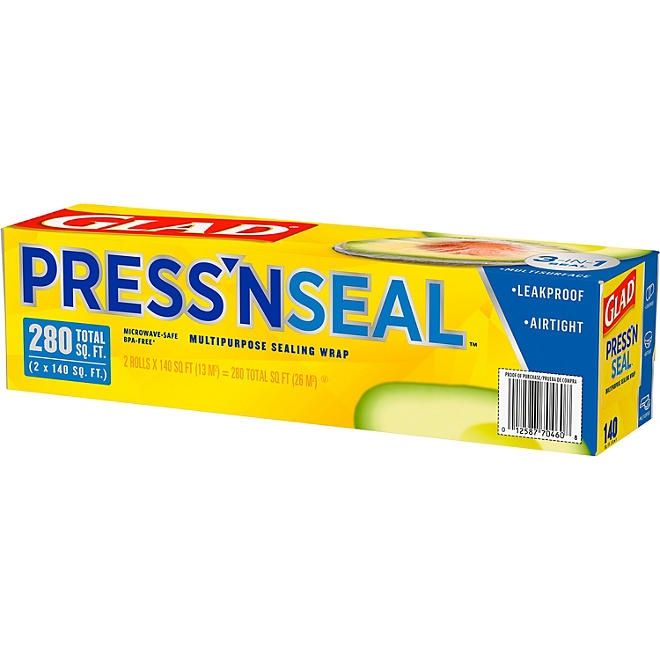 Glad Press'n Seal Plastic Food Wrap 140 sq. ft./roll, 2 rolls - Image 9