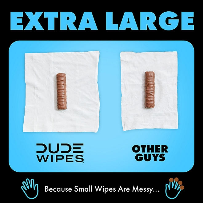 DUDE WIPES XL Flushable Wipes, Fragrance Free, 8 ct., 400 wipes - Image 4