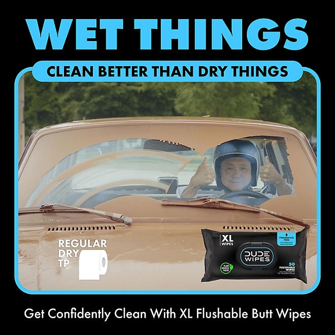 DUDE WIPES XL Flushable Wipes, Fragrance Free, 8 ct., 400 wipes - Image 7