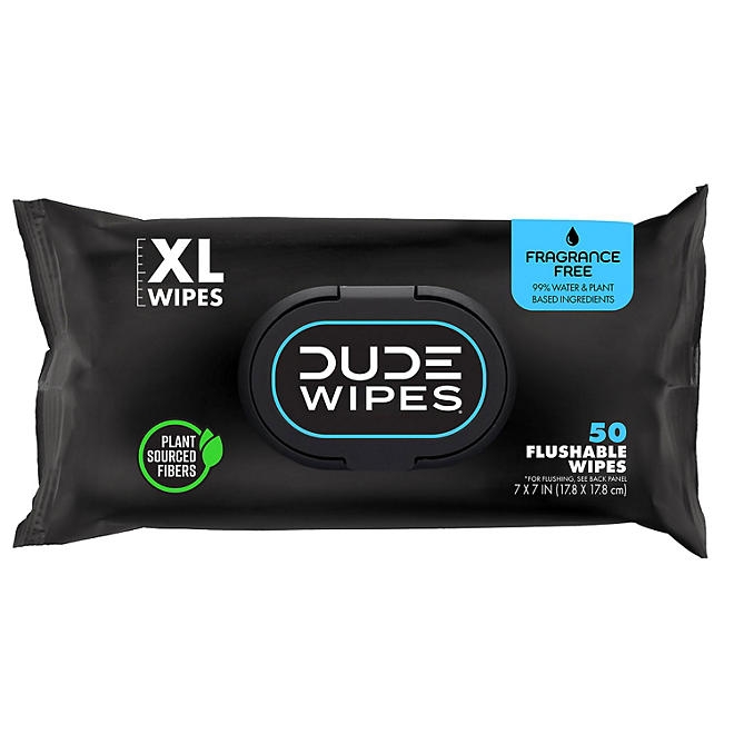 DUDE WIPES XL Flushable Wipes, Fragrance Free, 8 ct., 400 wipes - Image 9