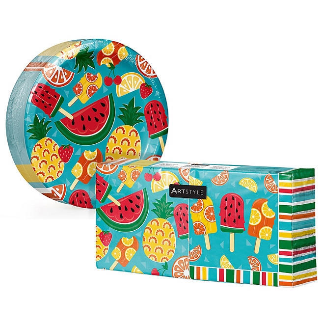 Artstyle Tasty Fruit Paper Plates and Napkins Tableware Kit, 285 ct - Image 2