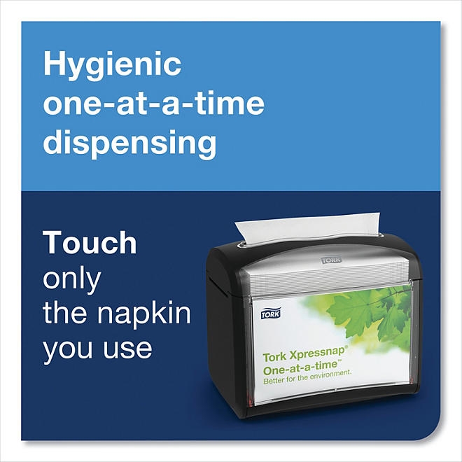 Tork Xpressnap One-at-a-time Tabletop Napkin Dispenser, Black - Image 5