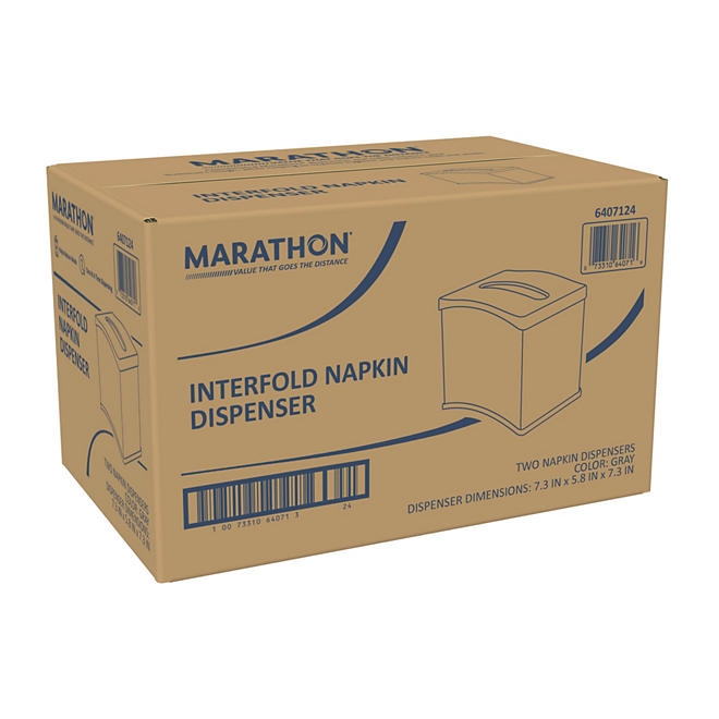 Marathon Interfold Gray Napkin Dispenser 2 ct. - Image 3