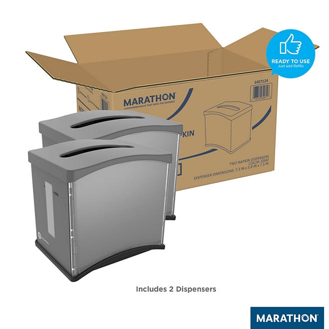 Marathon Interfold Gray Napkin Dispenser 2 ct. - Image 4