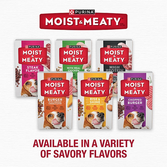 Purina Moist & Meaty Burger with Cheddar Cheese Flavor, Adult Dog Food, 6 oz., 60 ct. - Image 7