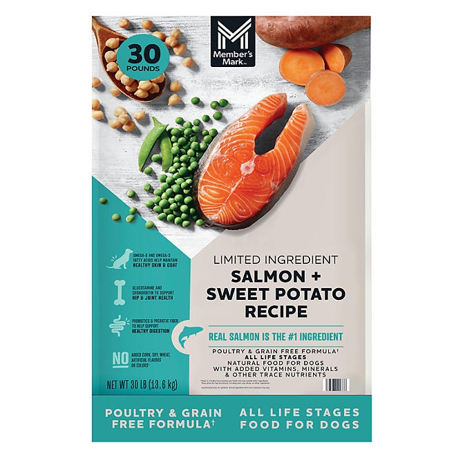 Member's Mark Grain Free Salmon and Sweet Potato Dry Dog Food, 30 lbs. - Image 2