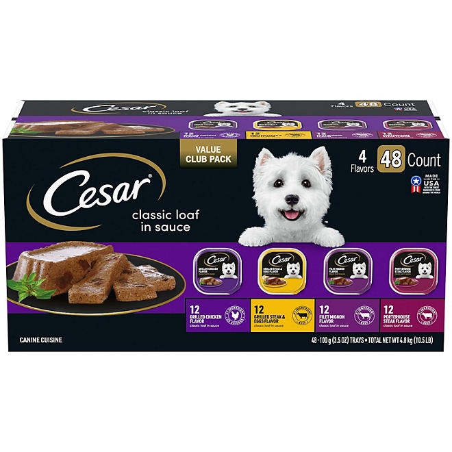 Cesar Classic Loaf in Sauce Wet Dog Food Variety Pack, 3.5 oz., 48 ct. - Image 2