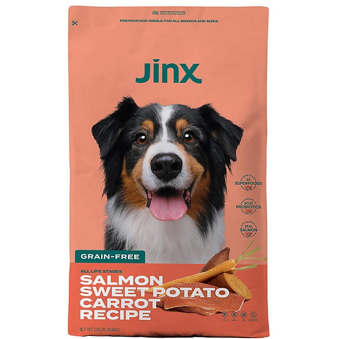 Jinx Salmon, Sweet Potato & Carrot Recipe, Grain Free Dry Dog Food, 23.5 lbs. - Image 2