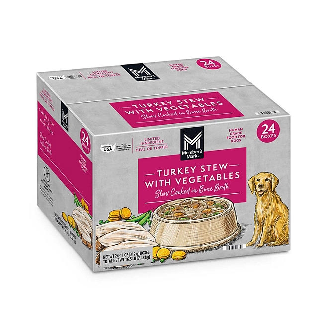 Member's Mark Turkey Stew with Vegetables Wet Dog Food, 11 oz., 24 boxes - Image 2
