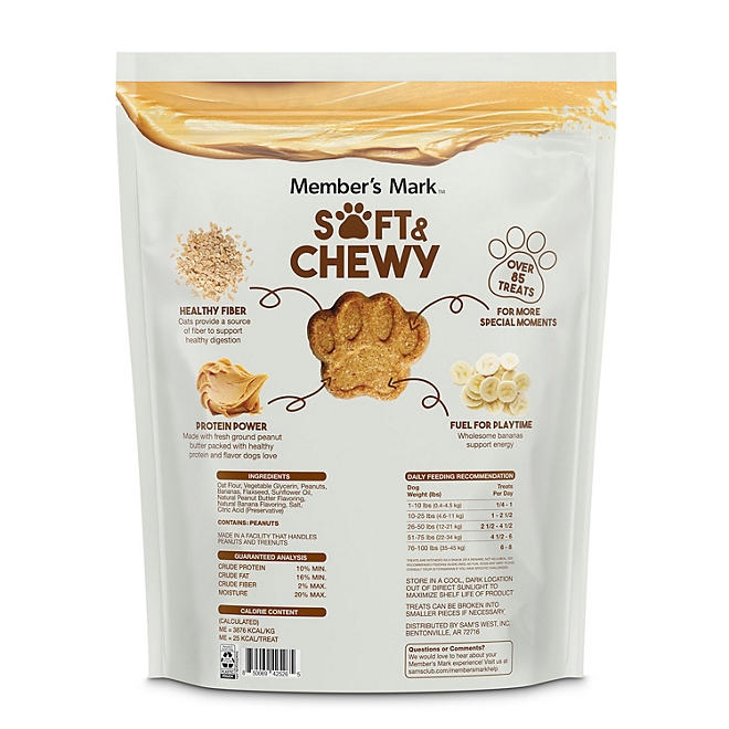 Member's Mark Peanut Butter & Banana Soft & Chewy Dog Treats, 3 lbs. - Image 3