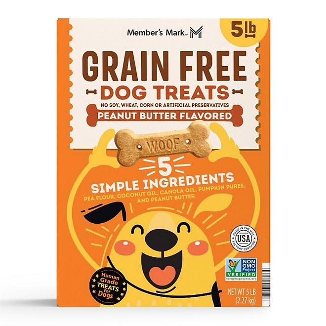Member's Mark Grain-Free Dog Treat Biscuits, Peanut Butter Flavored, 5 lbs. - Image 2