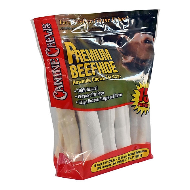 Canine Chews Premium All-Natural Beef Hide Canine Retrievers, 15 ct. - Image 2