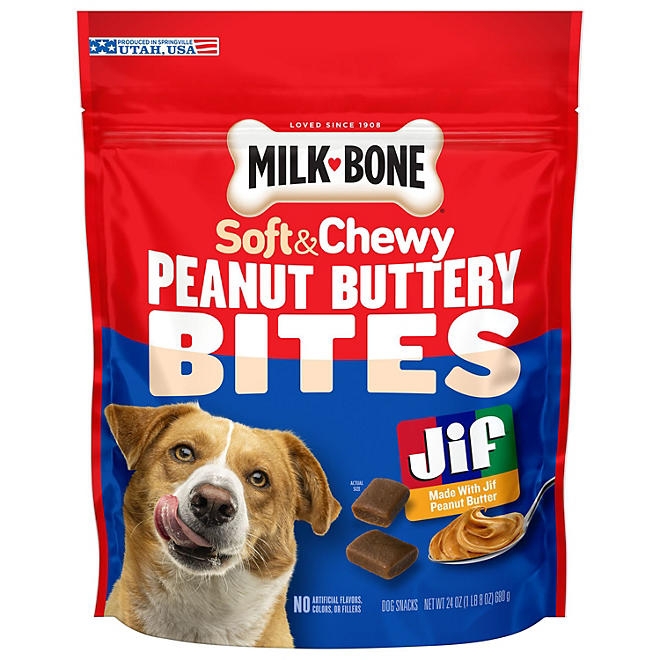 Milk-Bone, Peanut Buttery Bites, Soft Dog Treats with Jif Peanut Butter, 24 oz. - Image 2