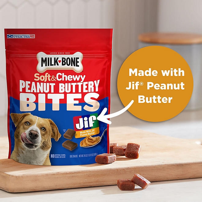 Milk-Bone, Peanut Buttery Bites, Soft Dog Treats with Jif Peanut Butter, 24 oz. - Image 6