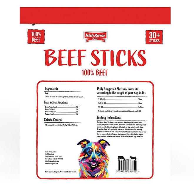 Irish Rover Beef Stick Dog Treats, 35 oz. - Image 6