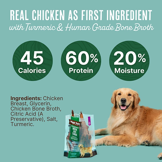Waggin Train Chicken Jerky Tenders with Bone Broth & Turmeric, High Protein Dog Treats, 36 oz. - Image 4