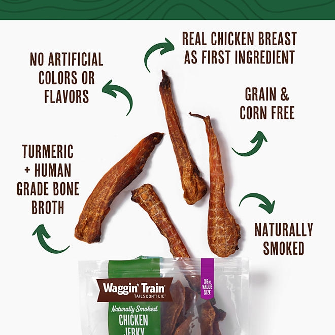 Waggin Train Chicken Jerky Tenders with Bone Broth & Turmeric, High Protein Dog Treats, 36 oz. - Image 5