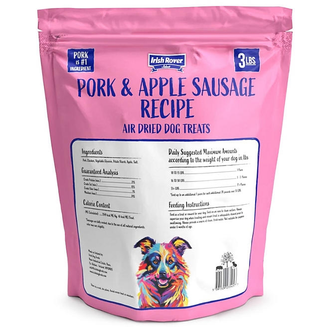 Irish Rover Pork and Apple Sausage Air Dried Dog Treats, 48 oz. - Image 3