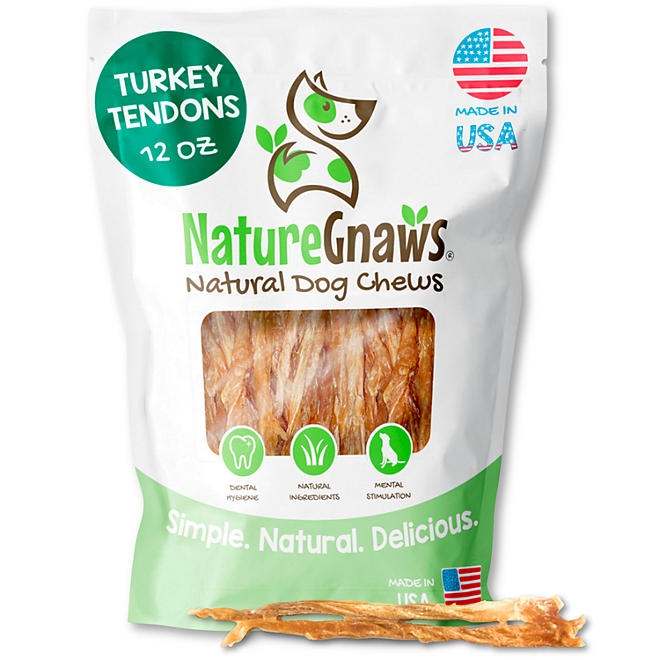 Nature Gnaws, USA Turkey Tendons Natural Dog Chews, 12 oz. - Image 2